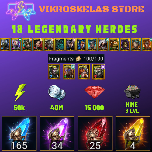 Raid Shadow Legends | Starter : 165 Ancient, 34 Void, 25 Primal, 4 Sacred Shards