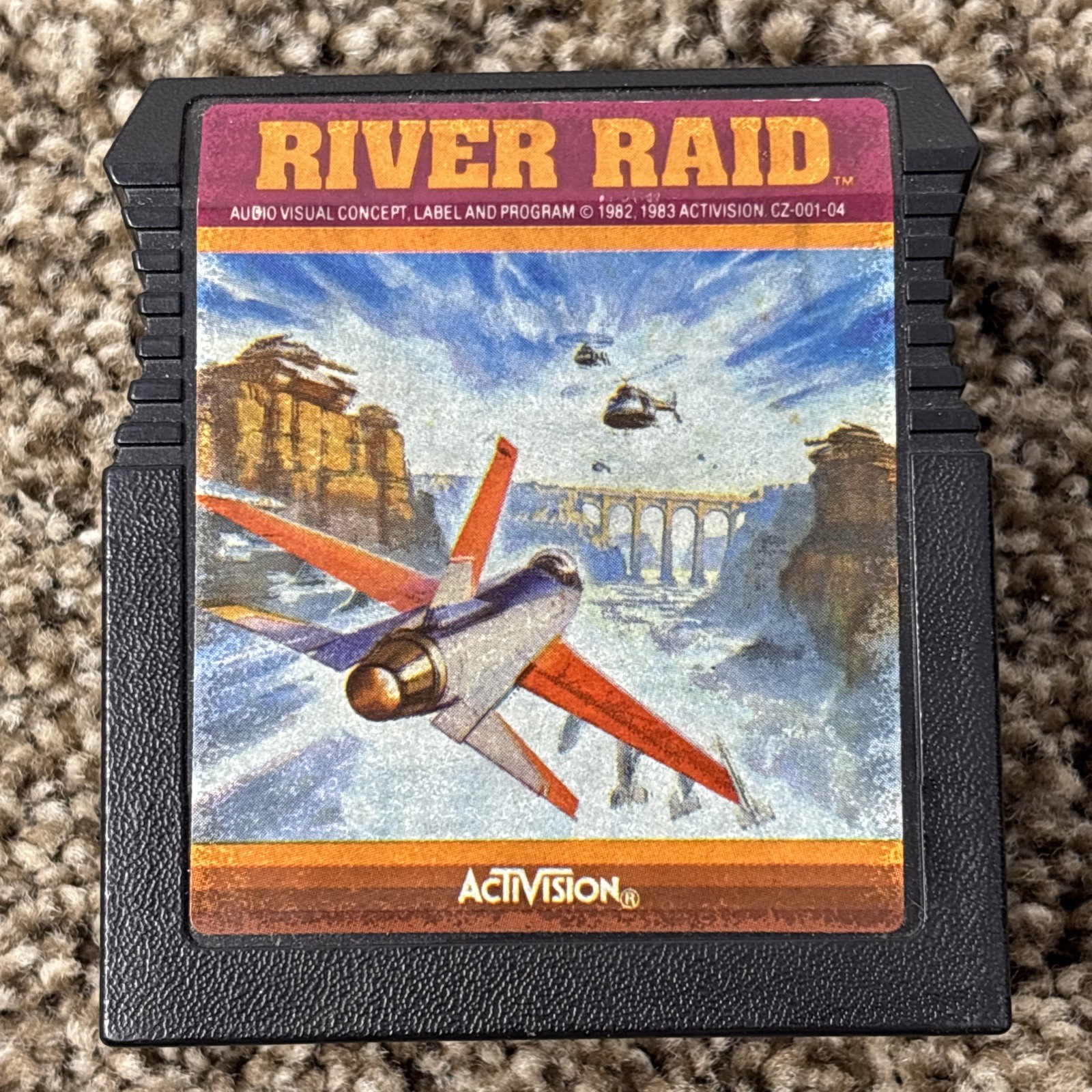 River Raid Cartridge For Atari 8 Bit Computer 400 800 XE XL Tested Activision