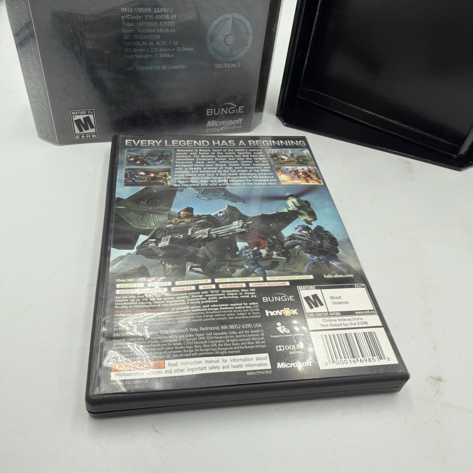 Halo: Reach – Limited Edition (Microsoft, Xbox 360, 2010) No Journal Tested