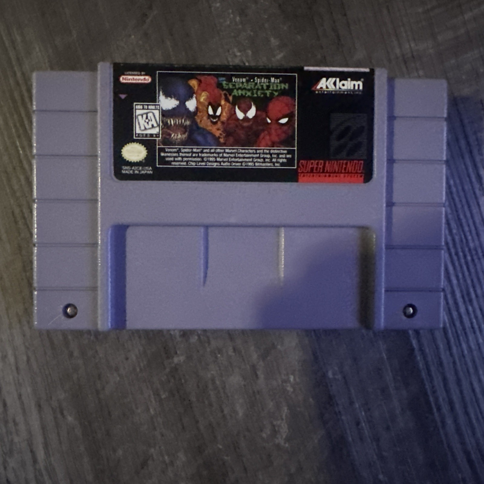 Venom-Spider-Man: Separation Anxiety (Super Nintendo Entertainment System, 1995)