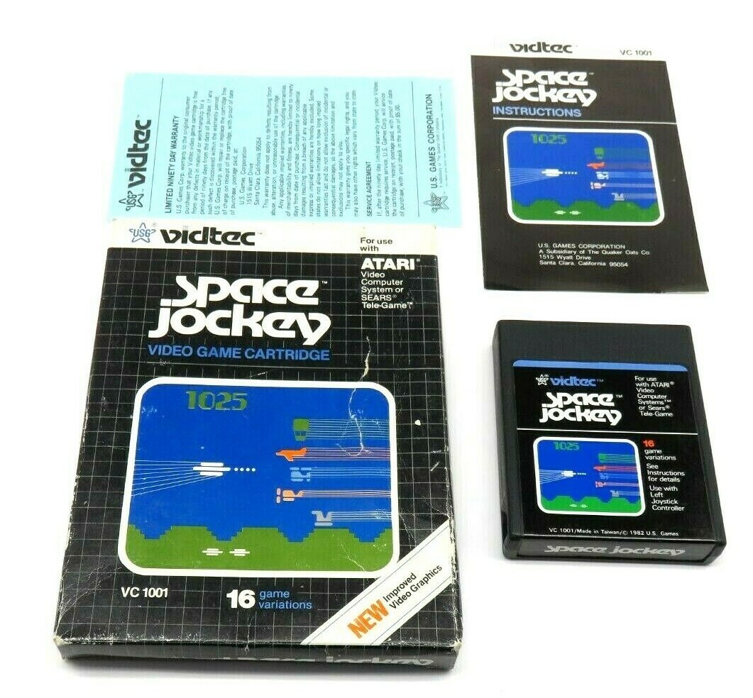 Space Jockey (Atari 2600, 1982) By Vidtec (Box, Cartridge & Manual) NTSC