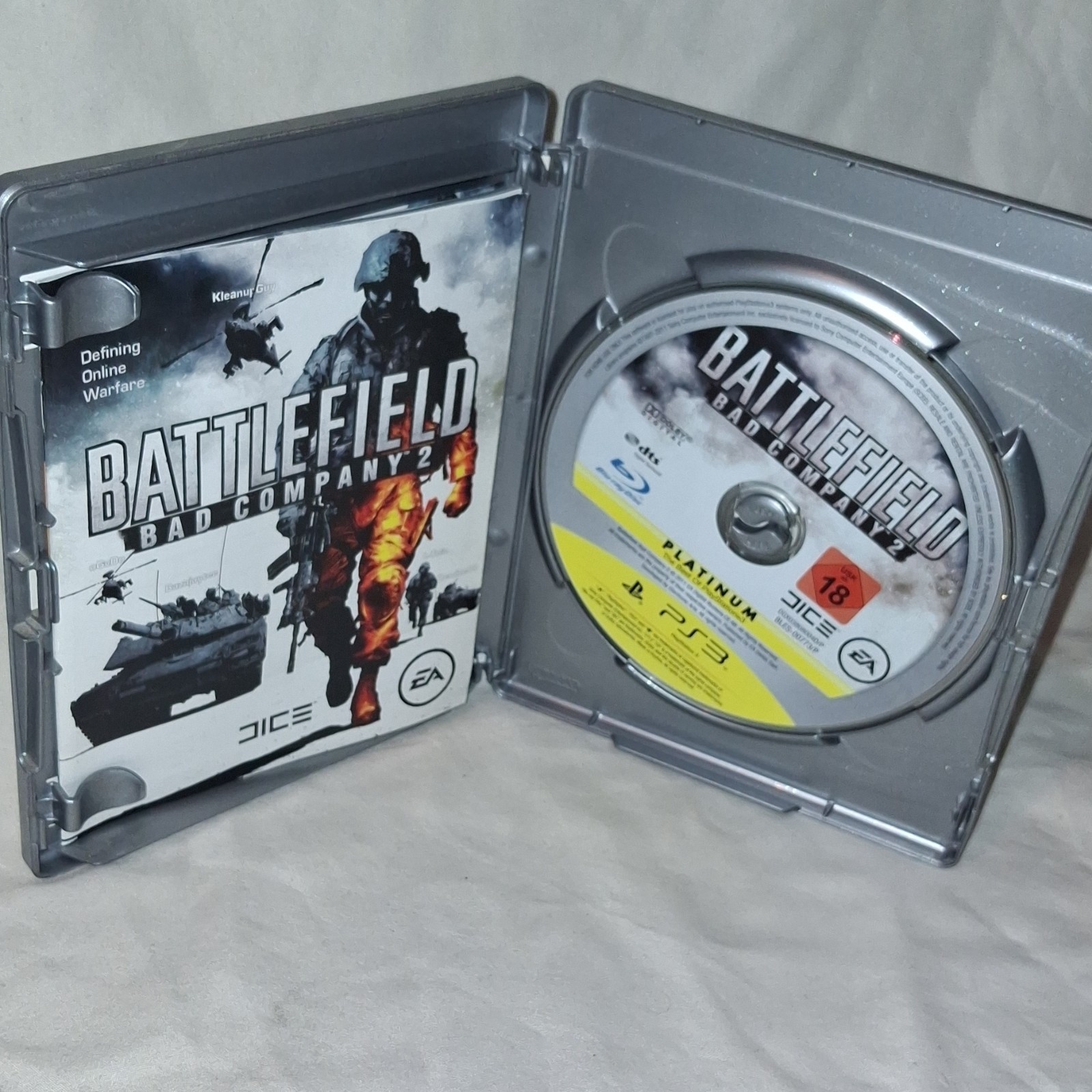 Battlefield Bad Company 2 Platinum PS3 Shooter Multiplayer Manual PEGI 16 PAL EA
