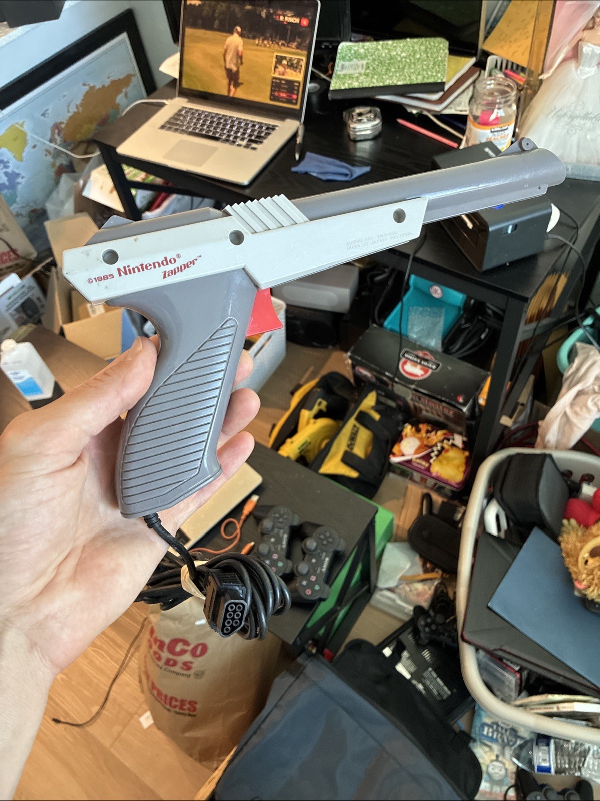 Nintendo Zapper Light Gun Controller Grey Gray OEM Official Tested NES-005
