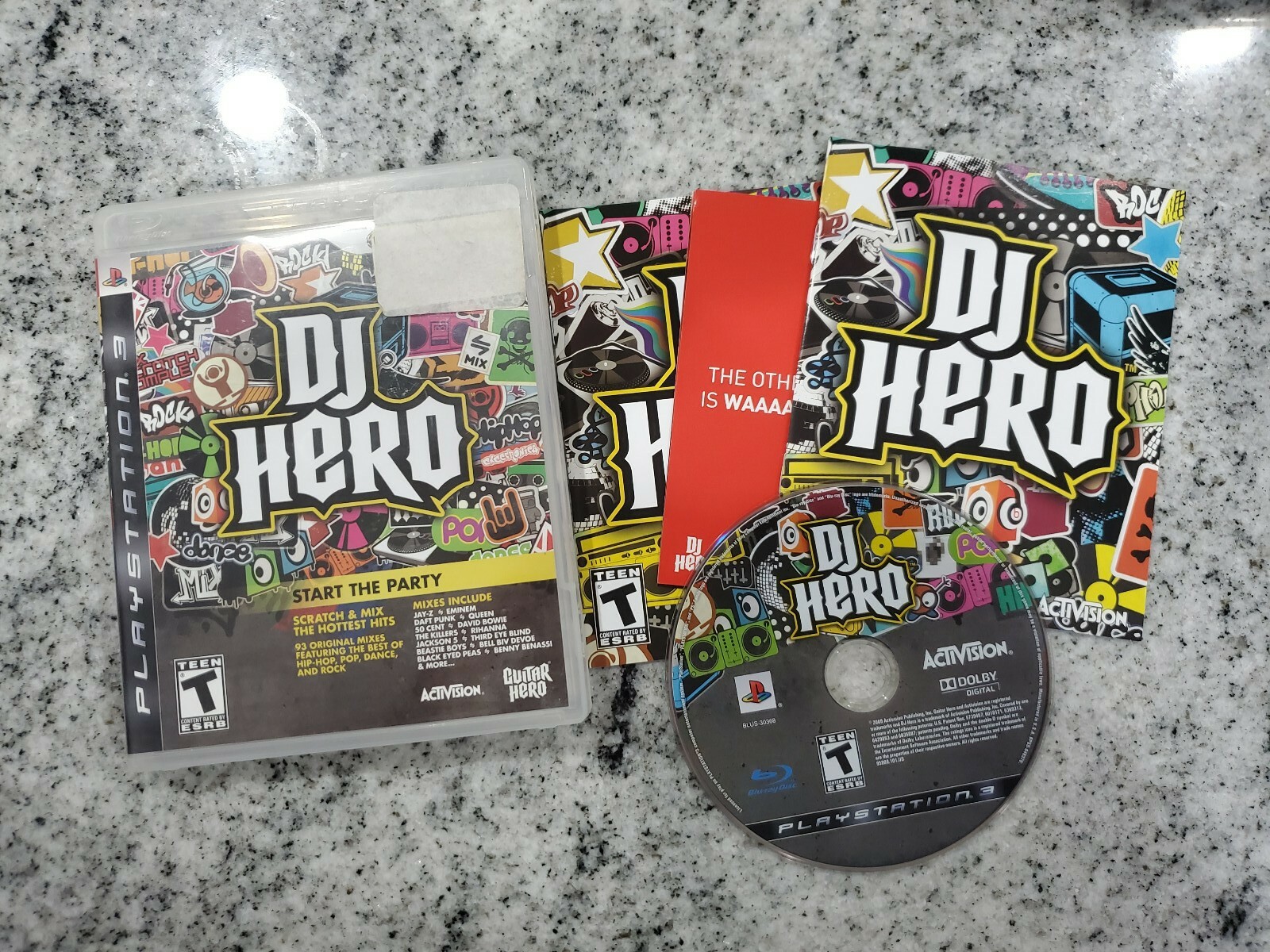 DJ Hero (Game Only) (PS3, 2009) case, insert, manual, disc – TESTED