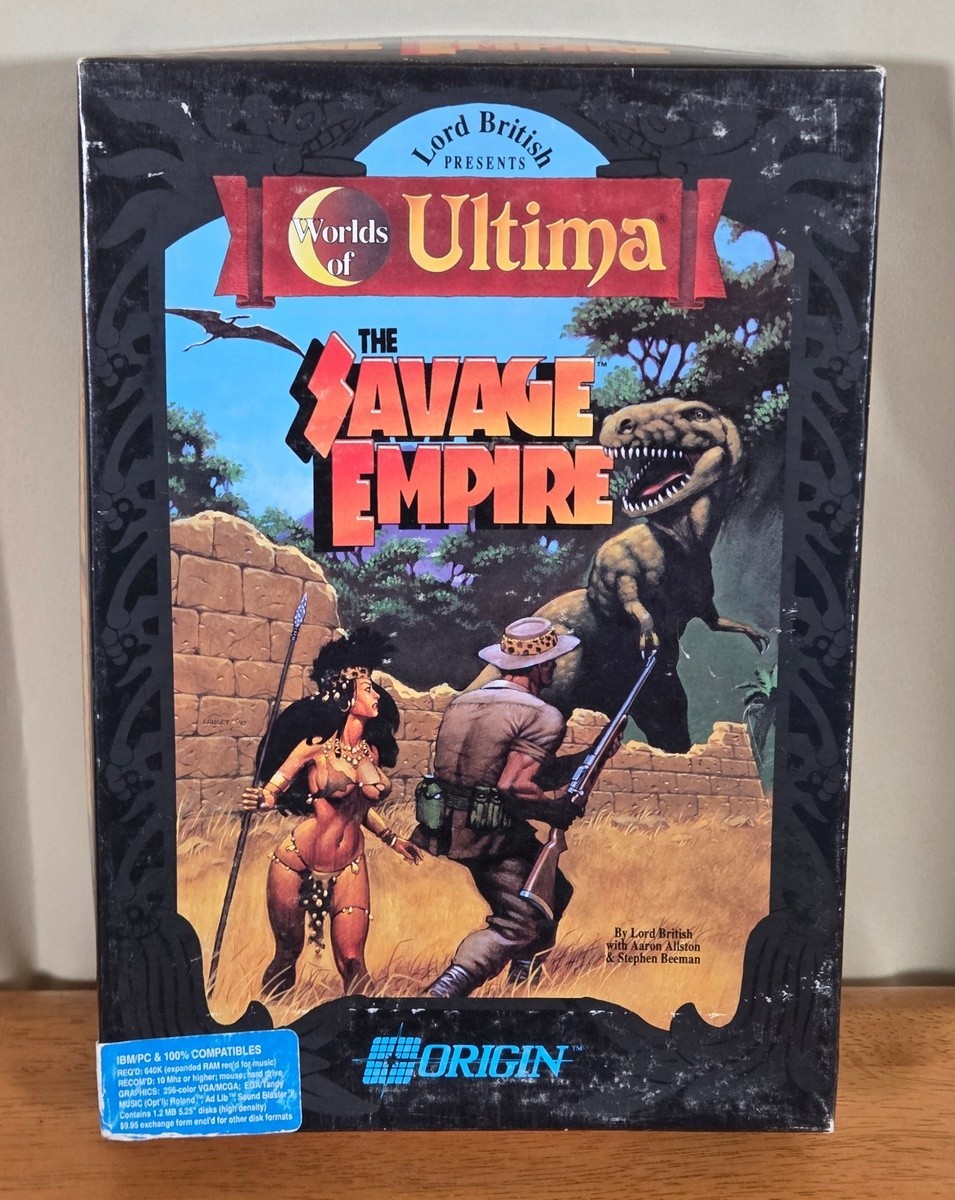 Worlds of Ultima Savage Empire Origin IBM PC Big Box Game 5.25″ Disk No Map 1990