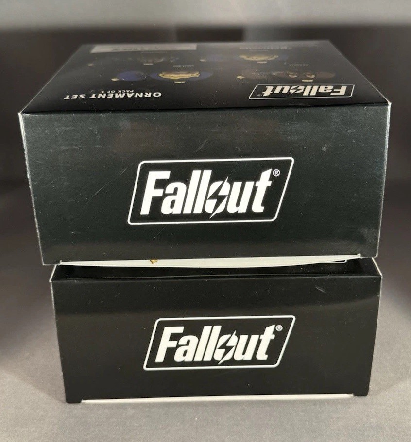 (2) Thinkgeek Fallout Ornament Sets Pack of 4 Dogmeat, Vault Boy, Nuca Cola NEW