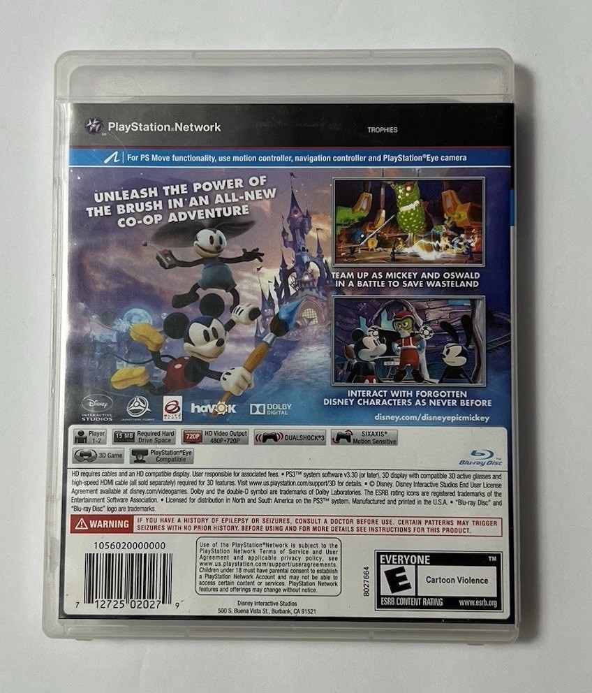 Epic Mickey 2: The Power of Two (Sony PlayStation 3, PS3) Complete Tested