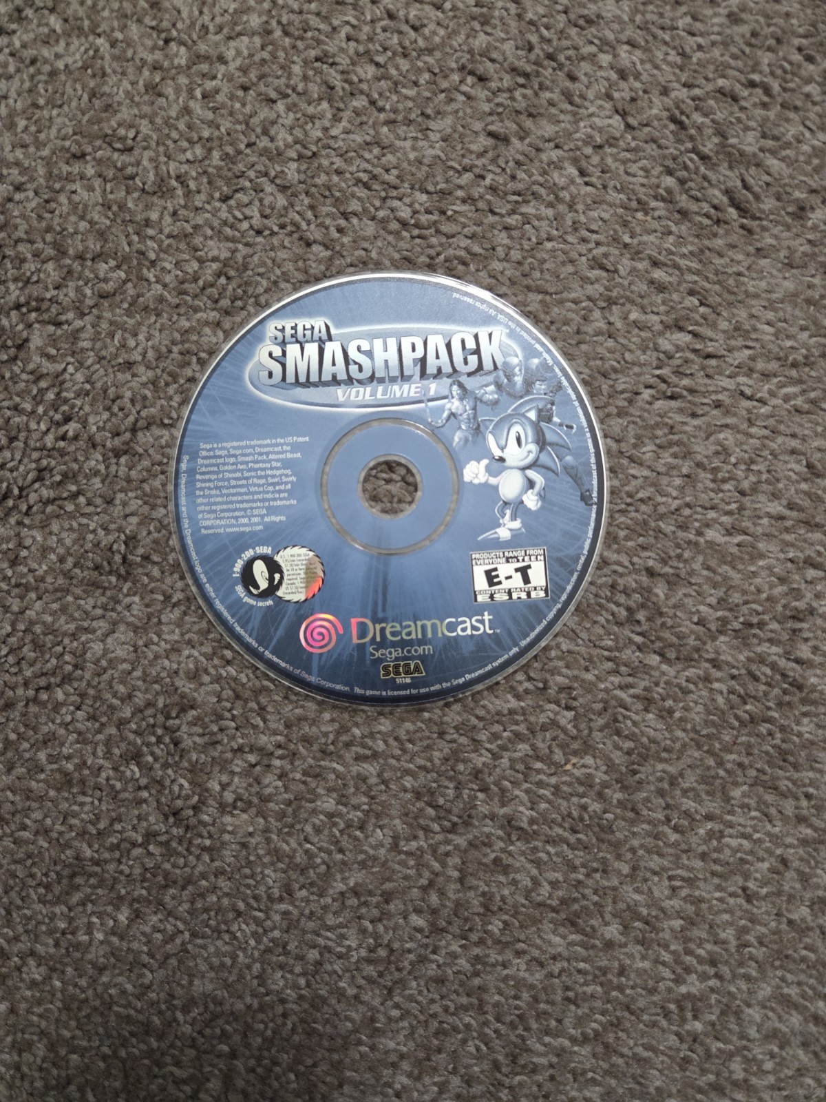Sega Smash Pack Volume 1 Sega Dreamcast Action Role-playing Video Game Disc Only
