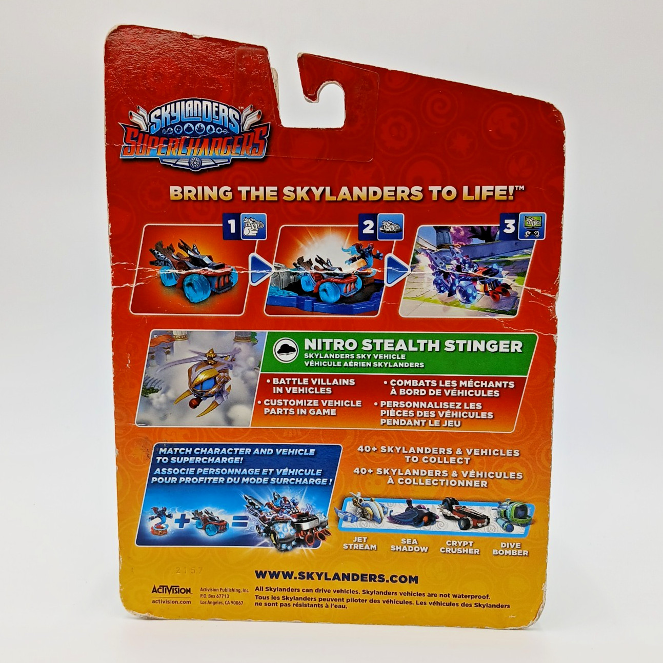 Skylanders SuperChargers Nitro Stealth Stinger Sky Vehicle Life Vie FLAW READ
