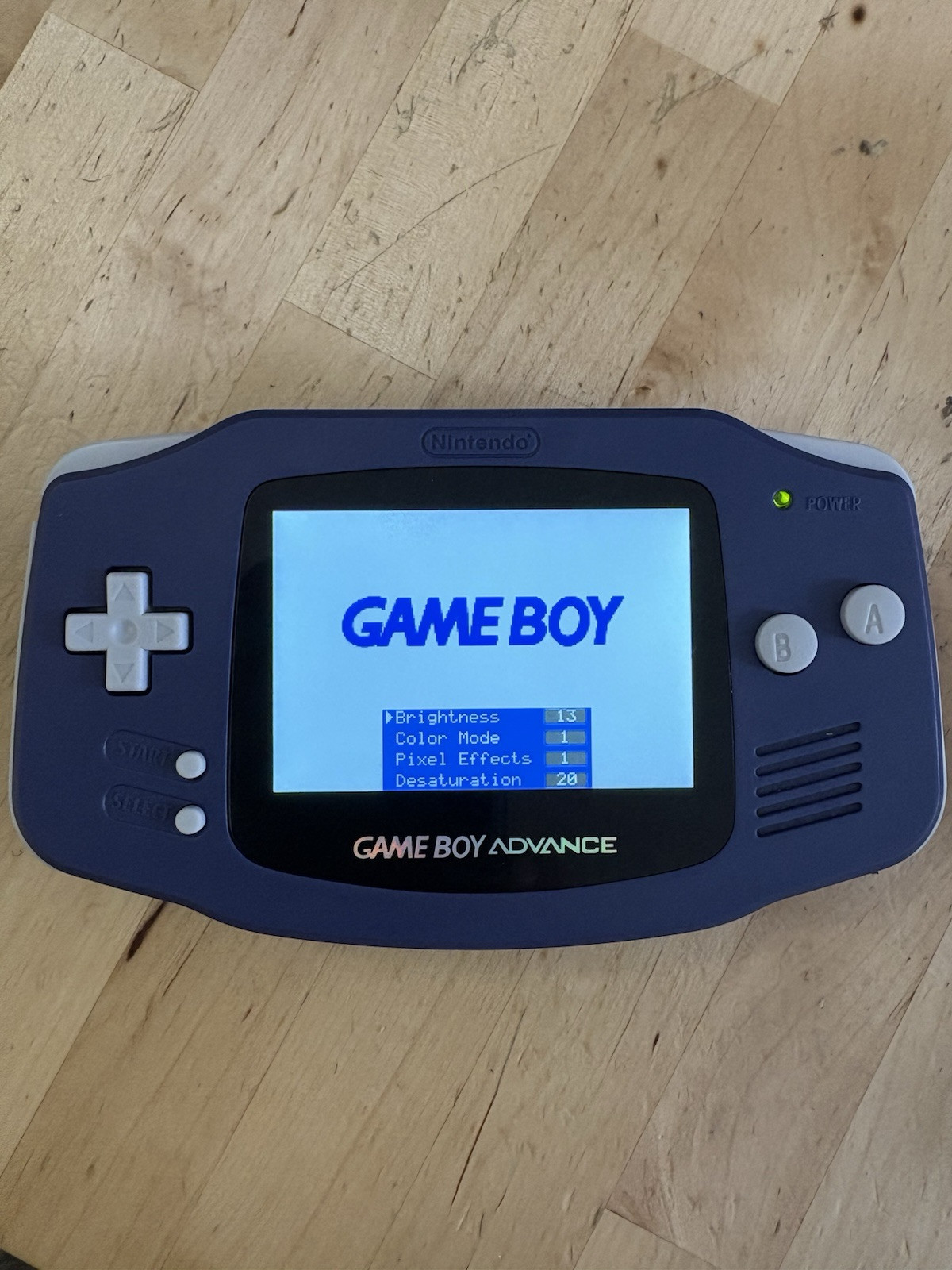 Purple Indigo Gameboy Advance Backlit IPS Screen GBA Nintendo V5 Case 1800 mah
