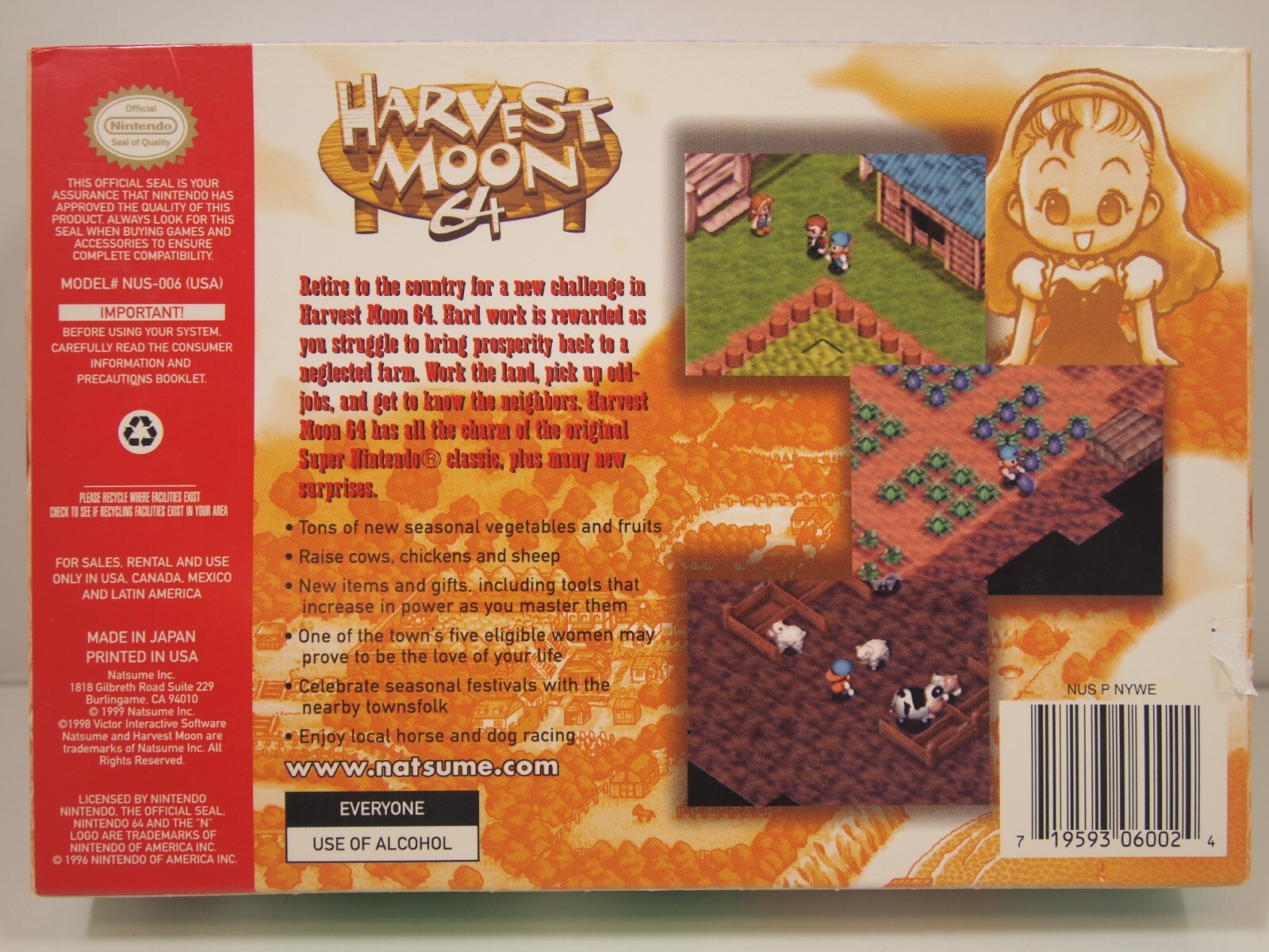Harvest Moon 64 (Nintendo 64 | N64) Cart in Box NO MANUAL