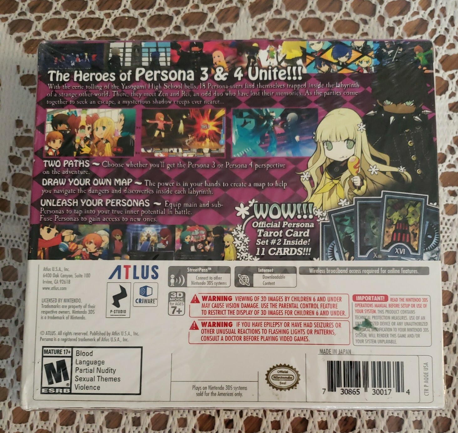 New! & Sealed Persona Q Limited Edition w/ Tarot Cards Nintendo 3DS Atlus – Read
