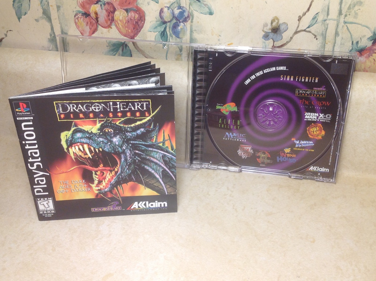 Sony Playstation 1 DRAGON HEART Fire & Steel Video Game Manual & Reg. Card MINTY