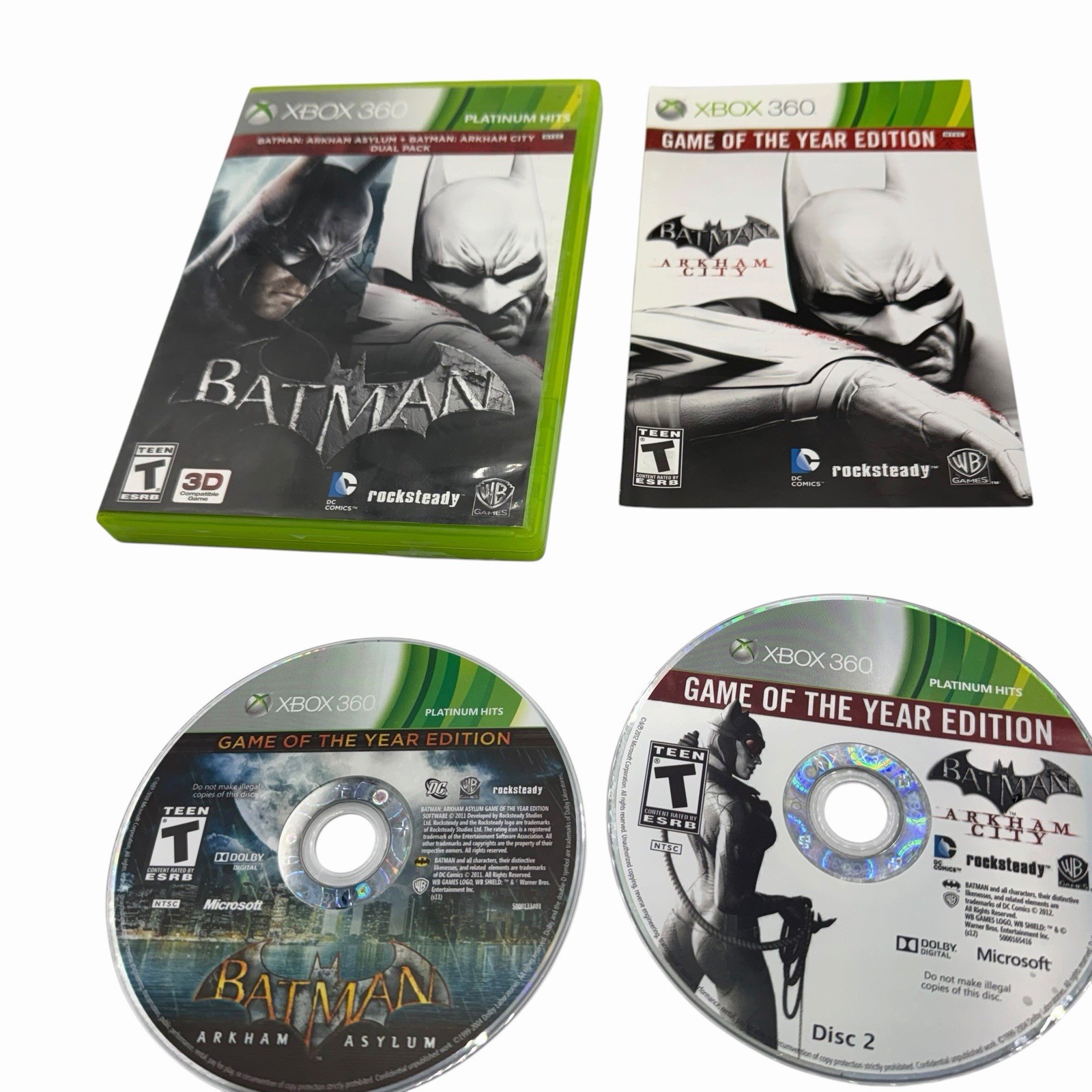 Batman Arkham Asylum + Batman Arkham City Dual Pack Video Game Complete