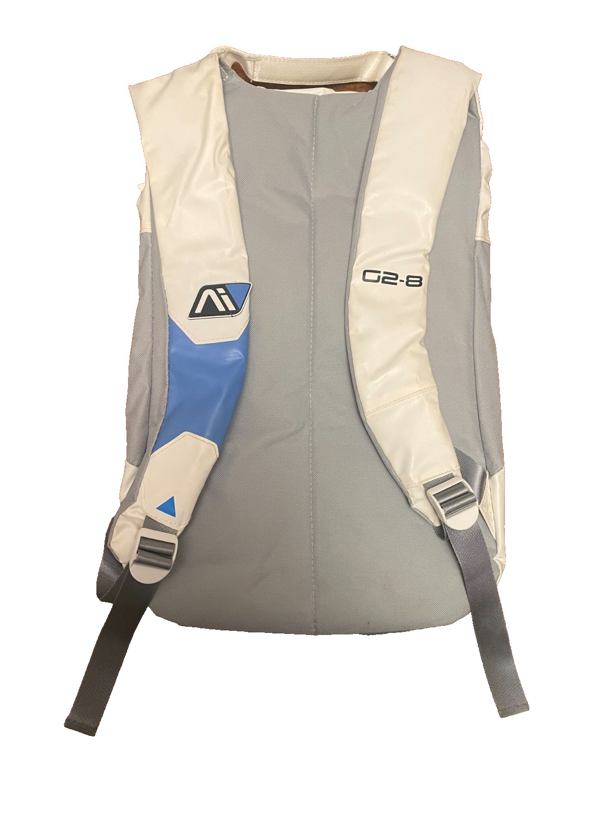 Mass Effect Andromeda Initiative Padded Backpack One Size White Gray Blue Orange