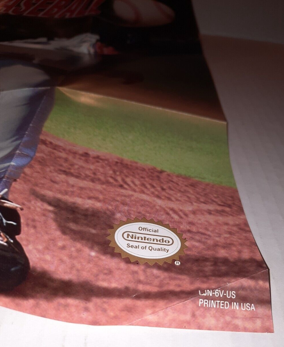 Roger Clemens MVP Baseball Nintendo LJN Fold-Out Poster Insert (1991) LJN-6V-US