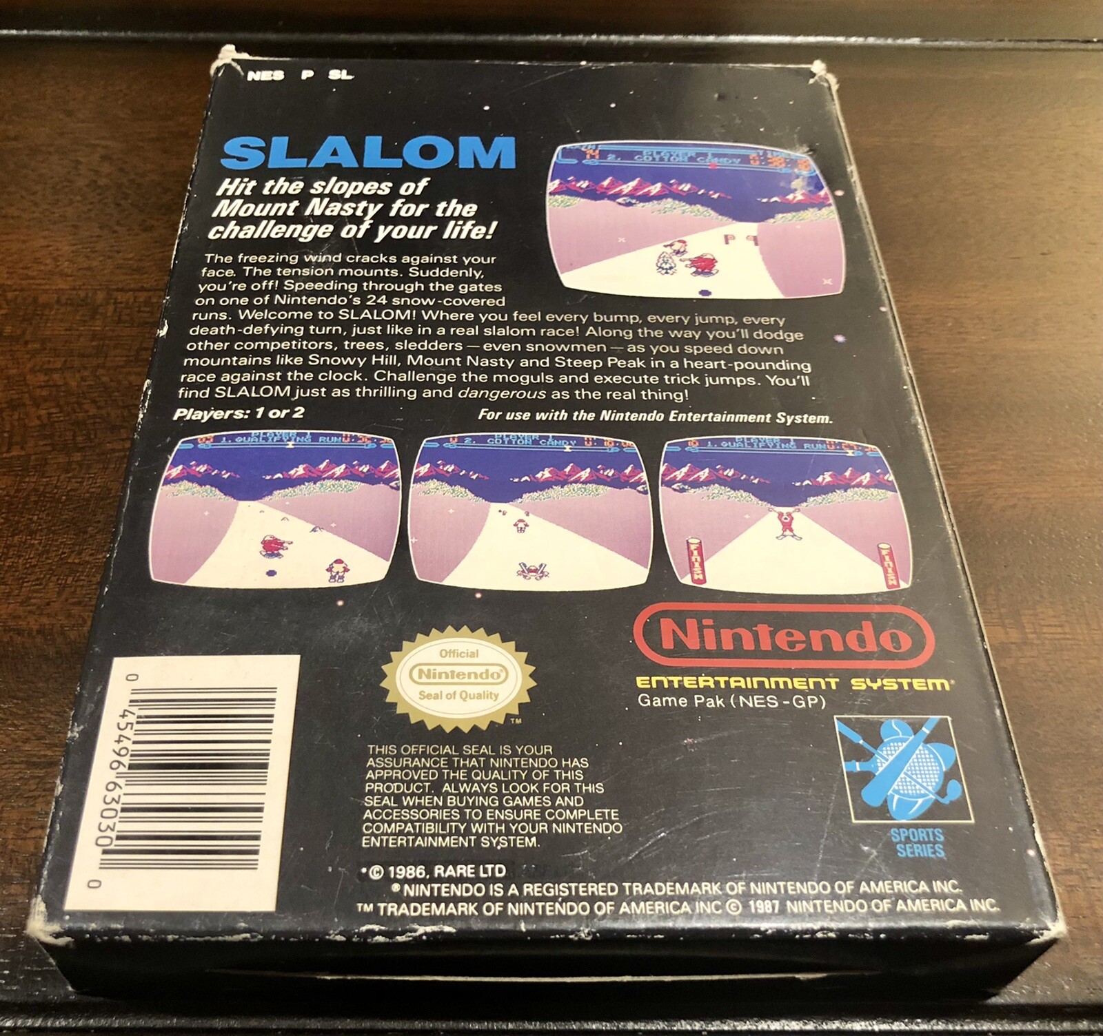 Slalom Complete in Box CIB (Nintendo, NES 1987) *OVAL SEAL VARIANT* RARE 🔥