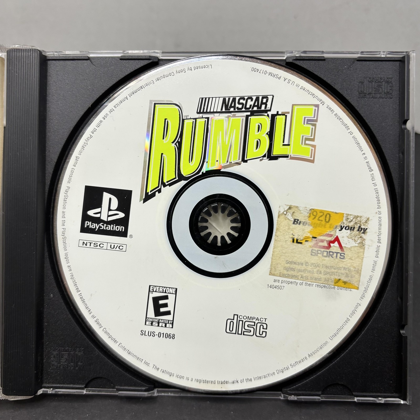 Vintage Nascar Rumble Sony PlayStation 1 Game Disc Car Racing EA Sports NTSC