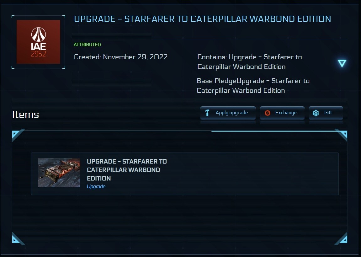 Star Citizen – Starfarer to Caterpillar CCU