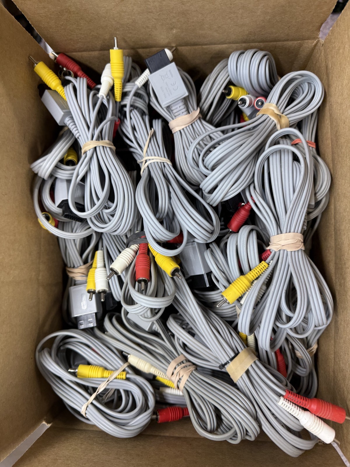 Bulk Lot of 50x OEM Nintendo Wii AV Cables ~ Used