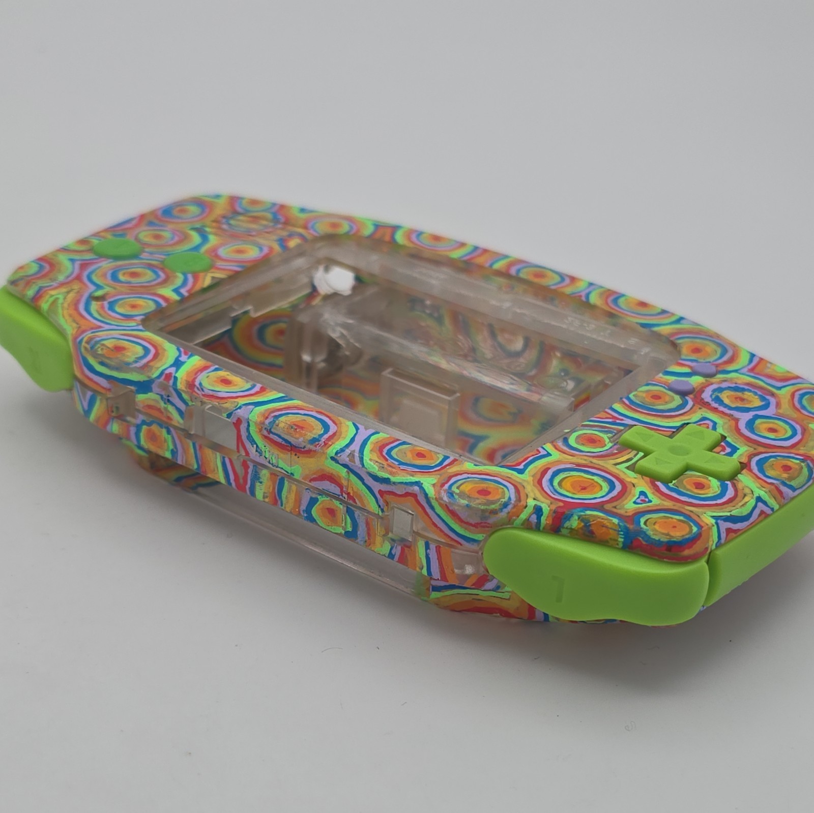 IPS Modified Prestige Shell 4 Game Boy Advance Jawbreaker w/ lime green buttons!