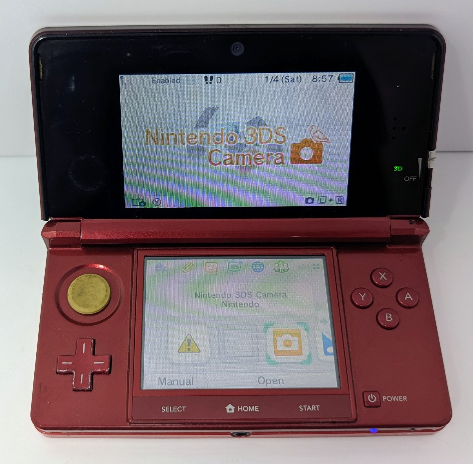 Nintendo 3DS Flame Red Handheld System Bundle w/ Charger – Paddington – Tested!