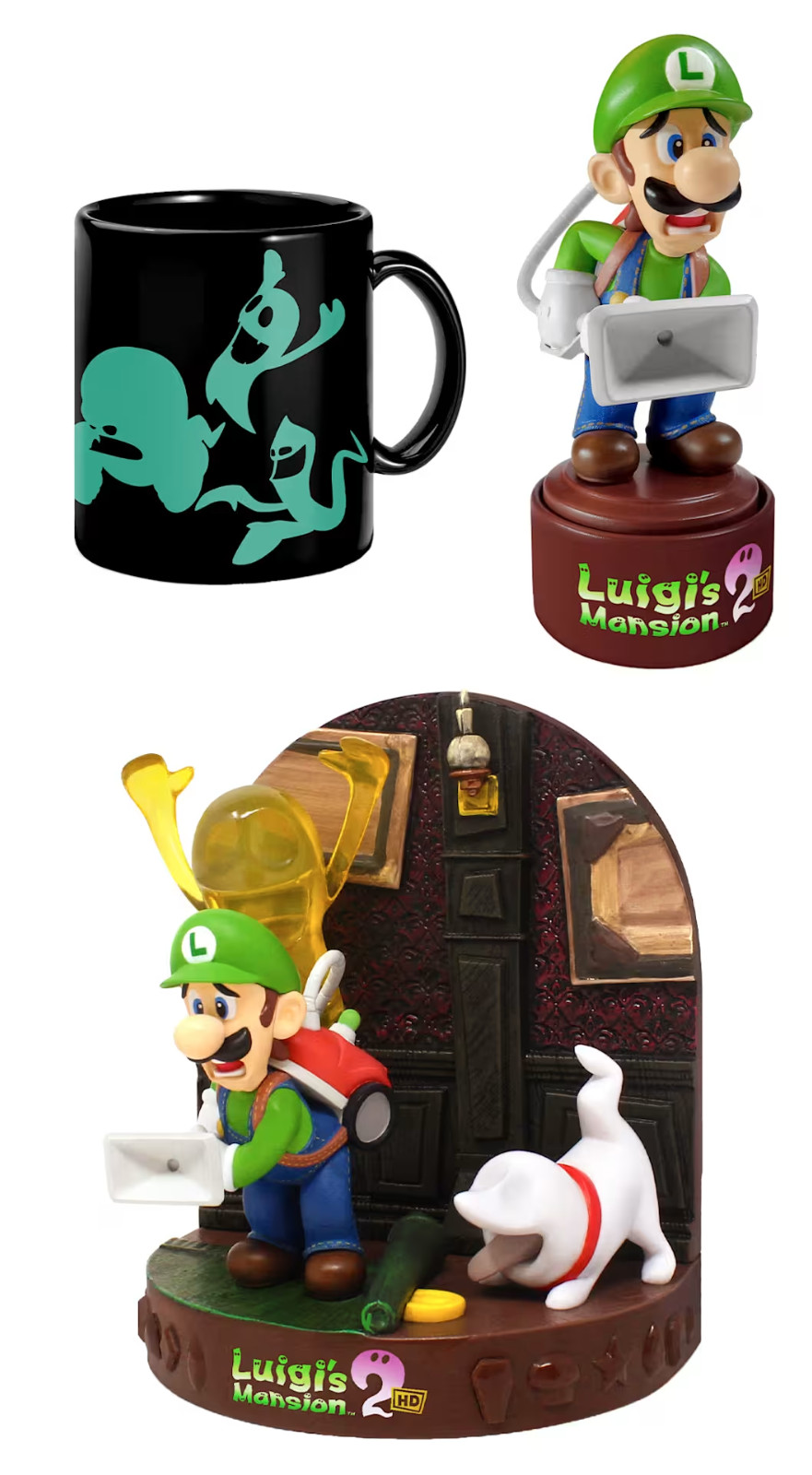 Luigi’s Mansion 2 Spooky Survival Kit Bundle NO GAME Diorama/Wobbly Figurine/Mug