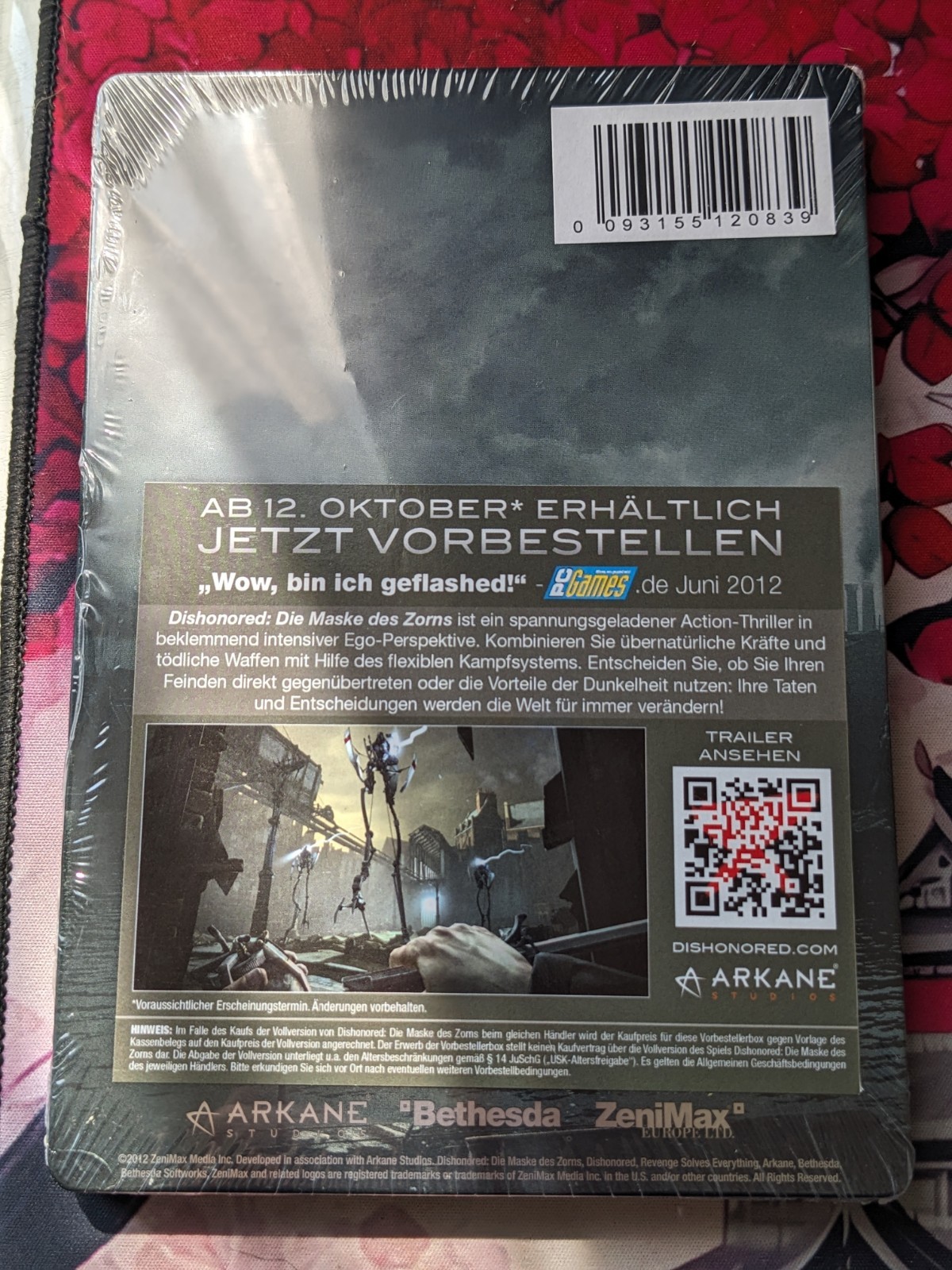 Dishonored G1 Steelbook, Sealed & Brand New, German Exclusive, Korvo Mask, RARE