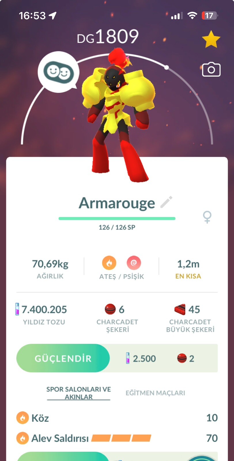 Armarouge ( Charcadet Evolution )⚡️⚡️Pokemon Trade Go 20k Stardust