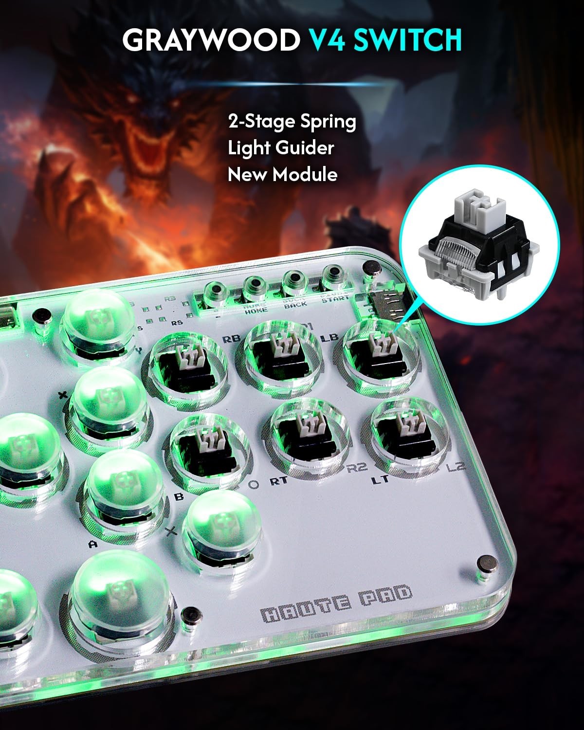 Arcade Stick 16-Button RGB Turbo for PC PS3 PS4 Switch Gamepad Hot Swap