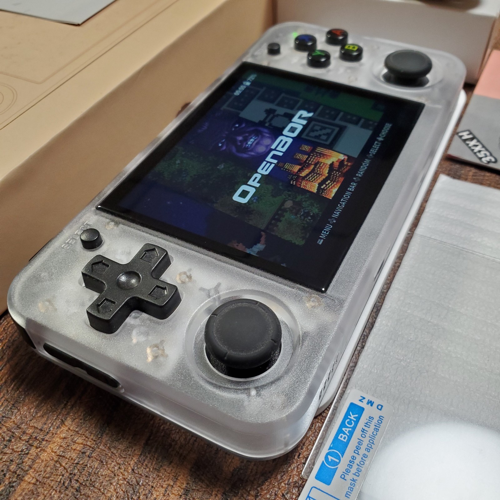 RG35XX H White Anbernic Retro Handheld Game Console ROCKNIX Transparent 16G+128G