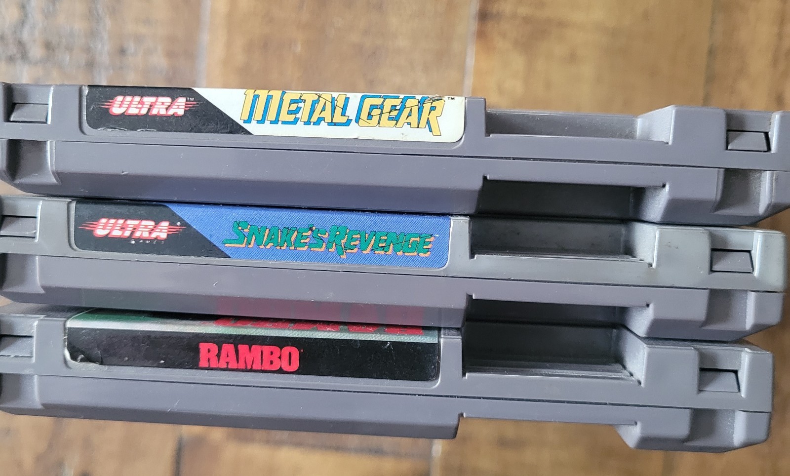 Nintendo NES Game Lot 3 Metal Gear, Snake’s Revenge, Rambo *TESTED *