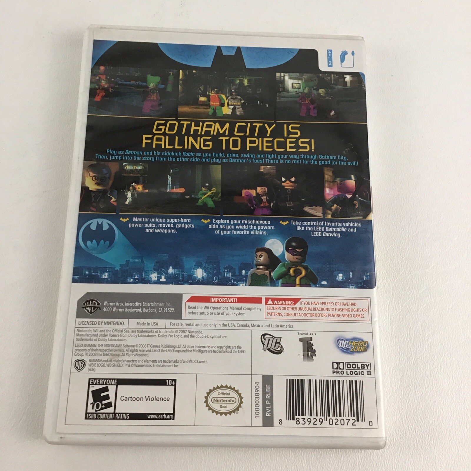 Nintendo Wii Video Game Lego Batman The Videogame Gotham City DC Comics 2007