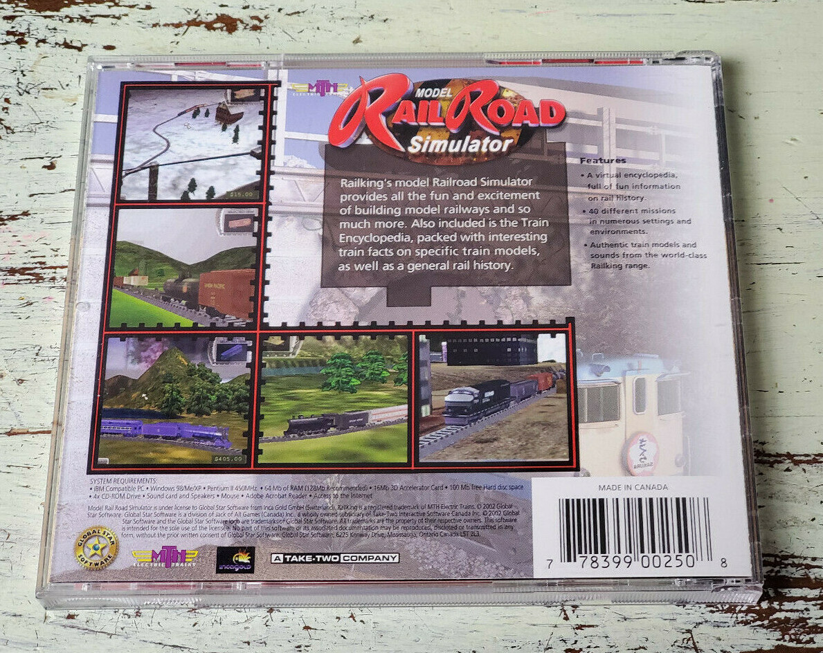 NM Model Rail Road Simulator (2002) Global Star Software PC CD