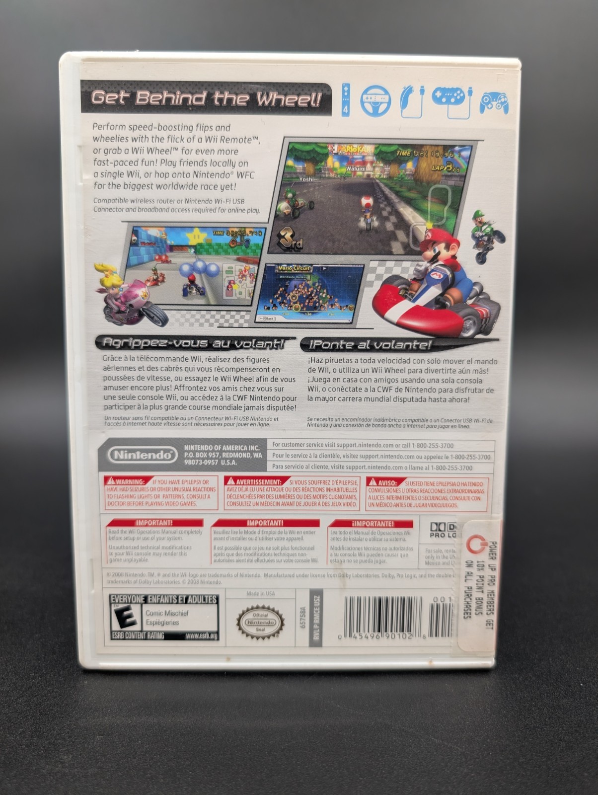 Mario Kart Wii Complete (Nintendo Wii 2008) Bundle With 1 Steering Wheel OEM