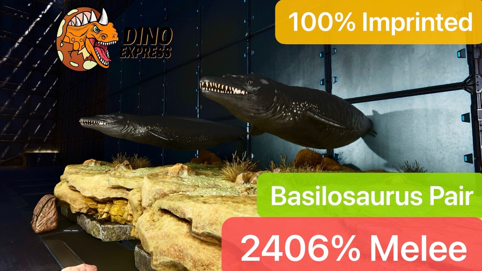 Basilosaurus Pair 2406% Melee, Black Basilo 100% Imprinted 79-Black