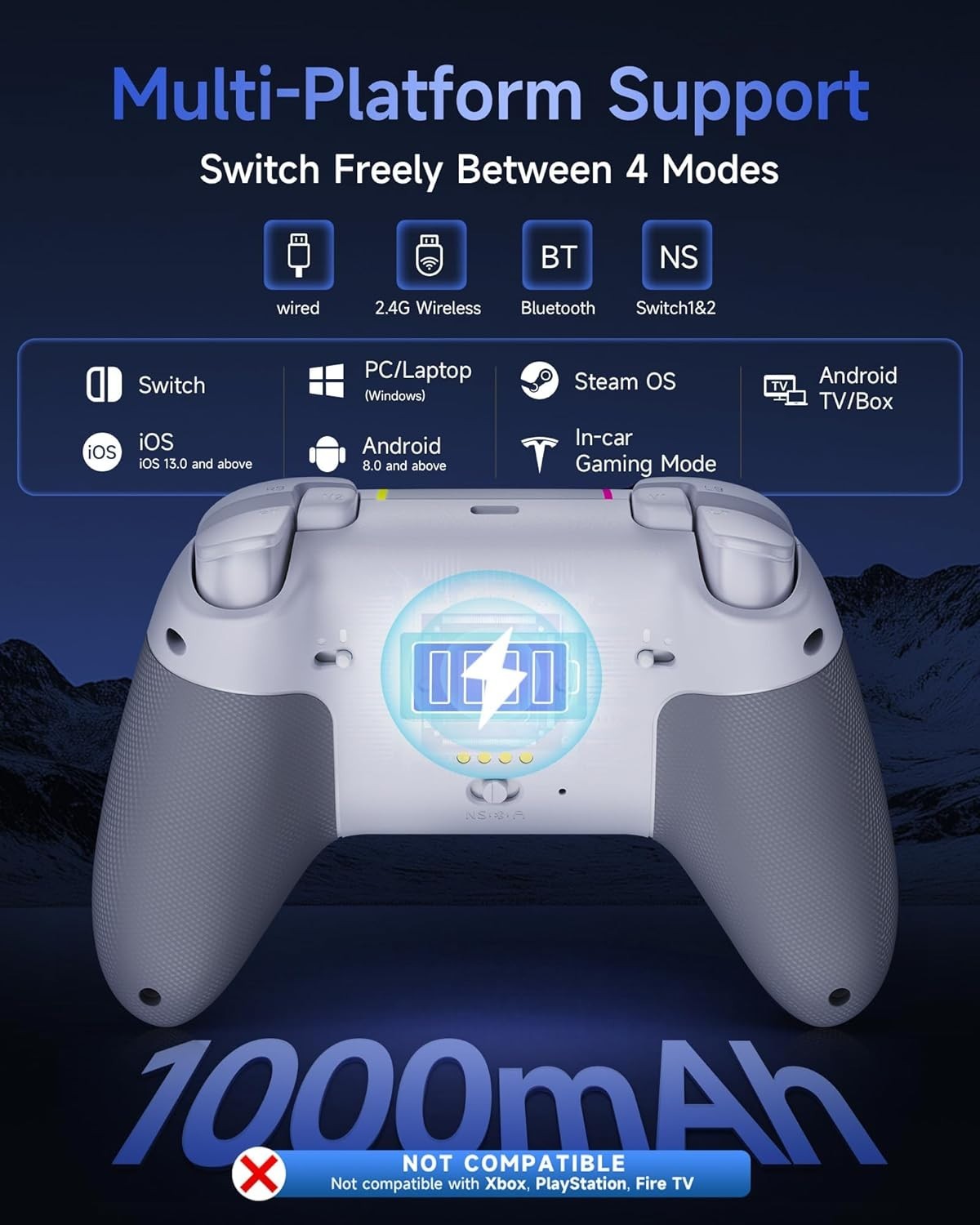 EasySMX X05Pro Wireless PC Controller – Quiet-Press Buttons, 2-Stage Impulse
