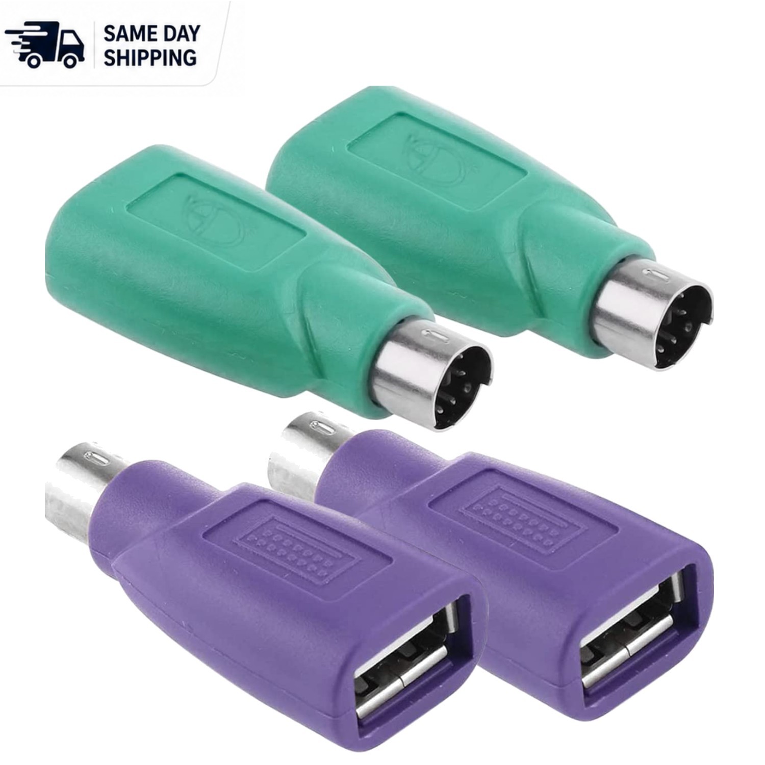PS/2 to USB A Adapter Male to Female – 4-Pack for Easy PC Peripheral Connection