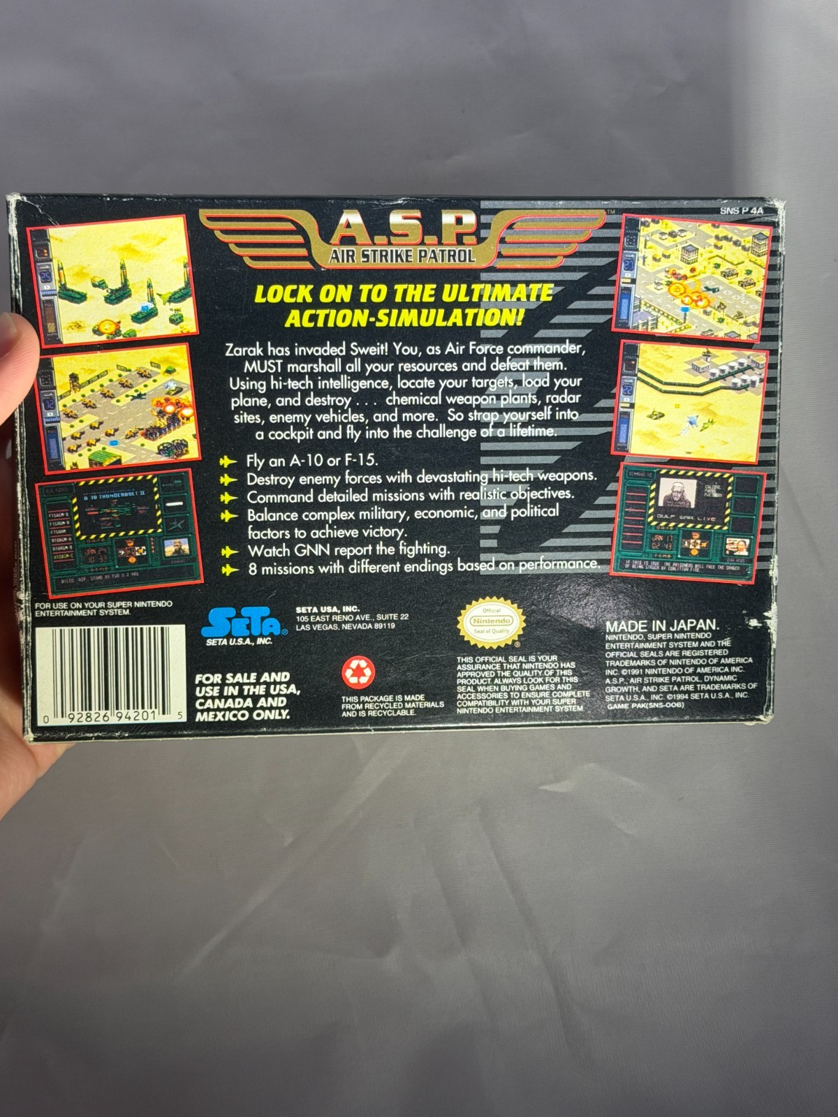 A.S.P. Air Strike Patrol Super Nintendo