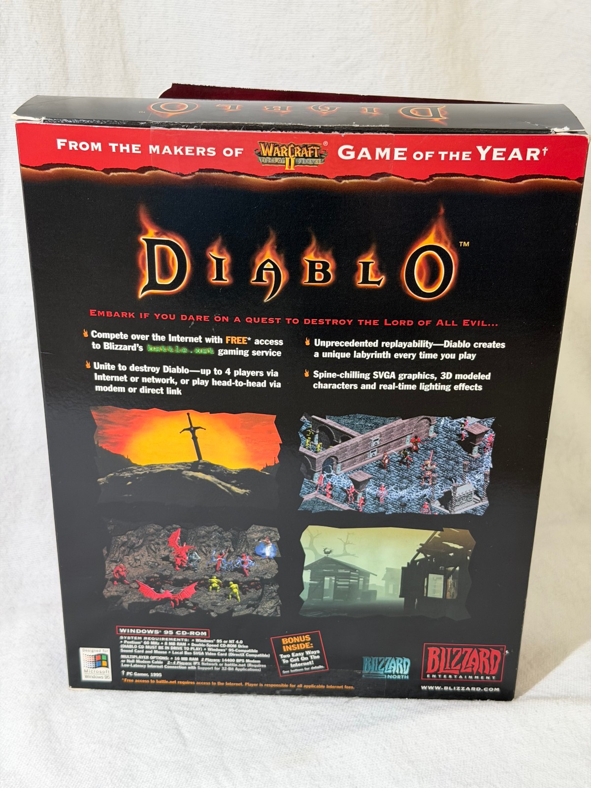 Diablo 1 1997 PC CD-ROM Big Box – Blizzard Entertainment/Blizzard North