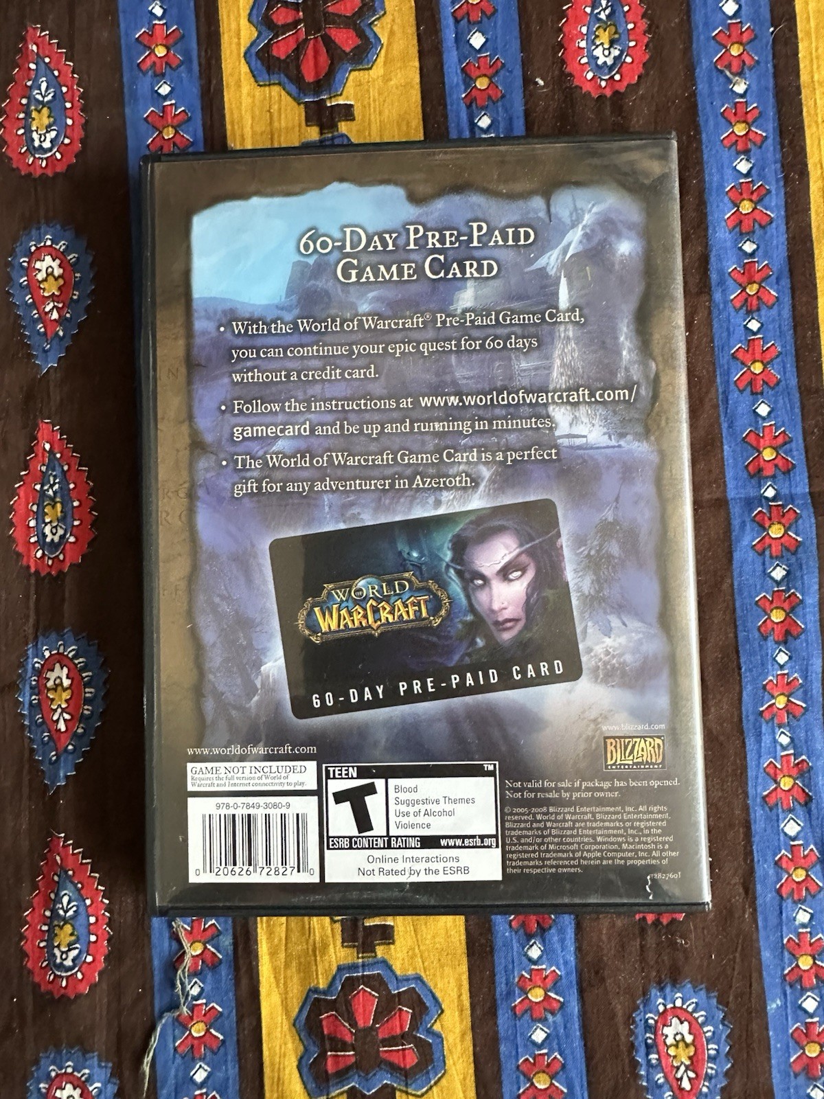VTG 2004 World of Warcraft WoW 60-Day Game Card Disc PC Collectible SCRATCHED