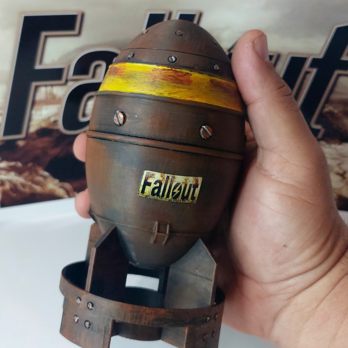 Fallout Series Mini Nuke 6 inches Replica Bomb & 10 Waterproof Sticker Pack
