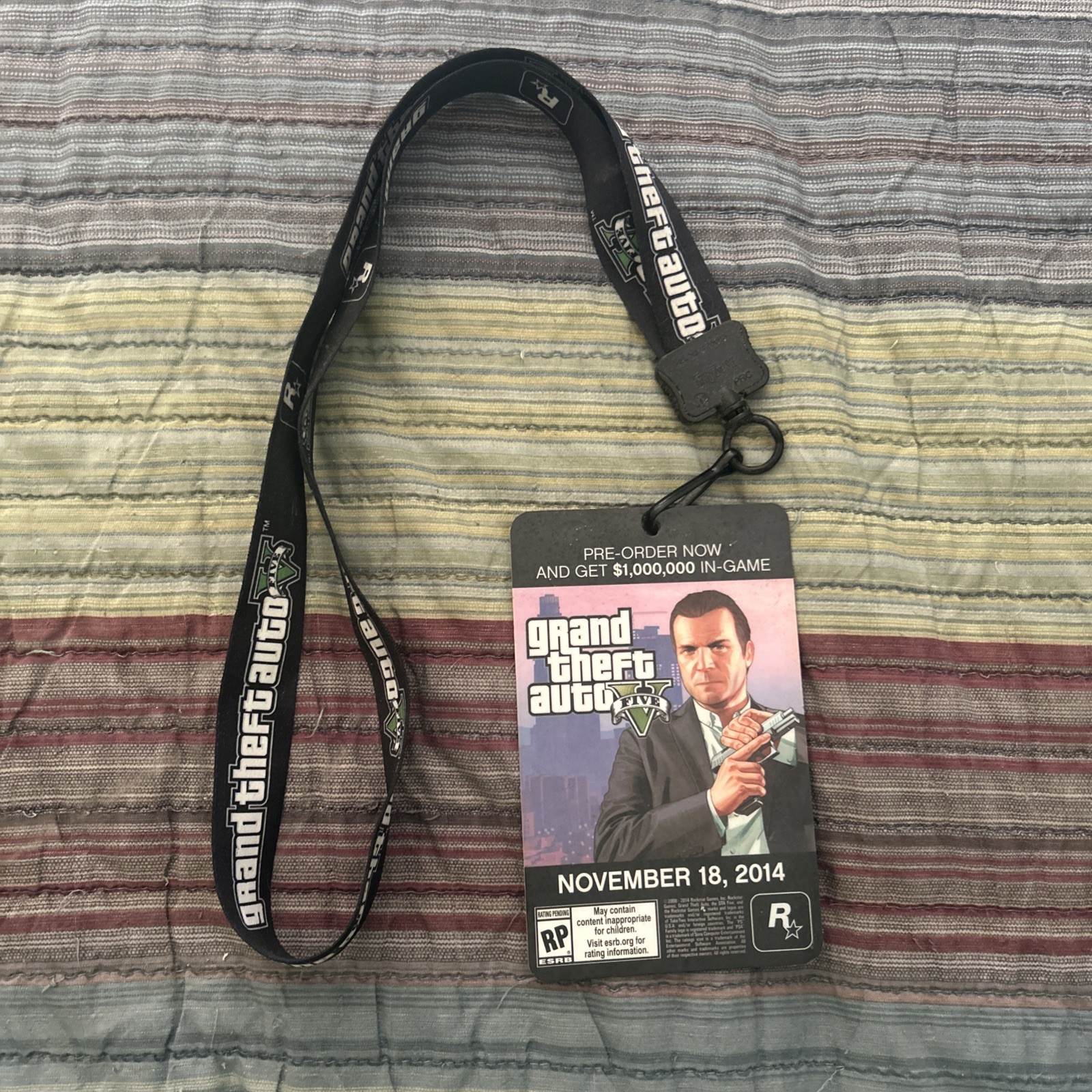 Grand Theft Auto V Promo Lanyard Preorder Badge *SEE PICS*