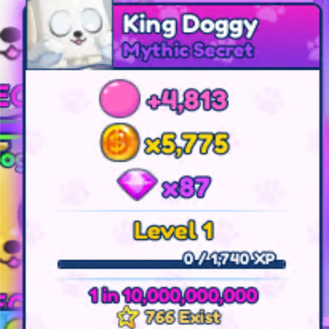 Mythic King Doggy (SECRET) | Bubble Gum Simulator Infinity BGSI cheapest