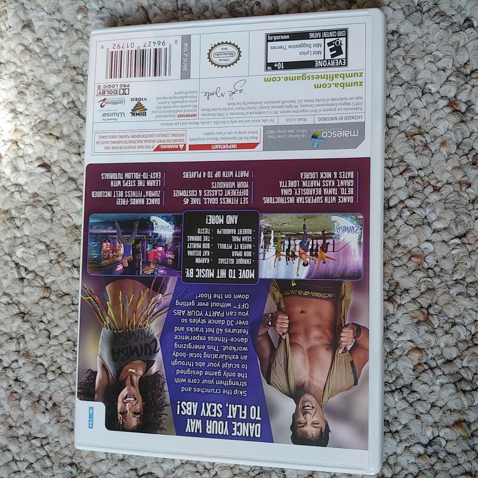 Zumba Fitness Core Nintendo Wii Workout Exercise Game Tested Complete