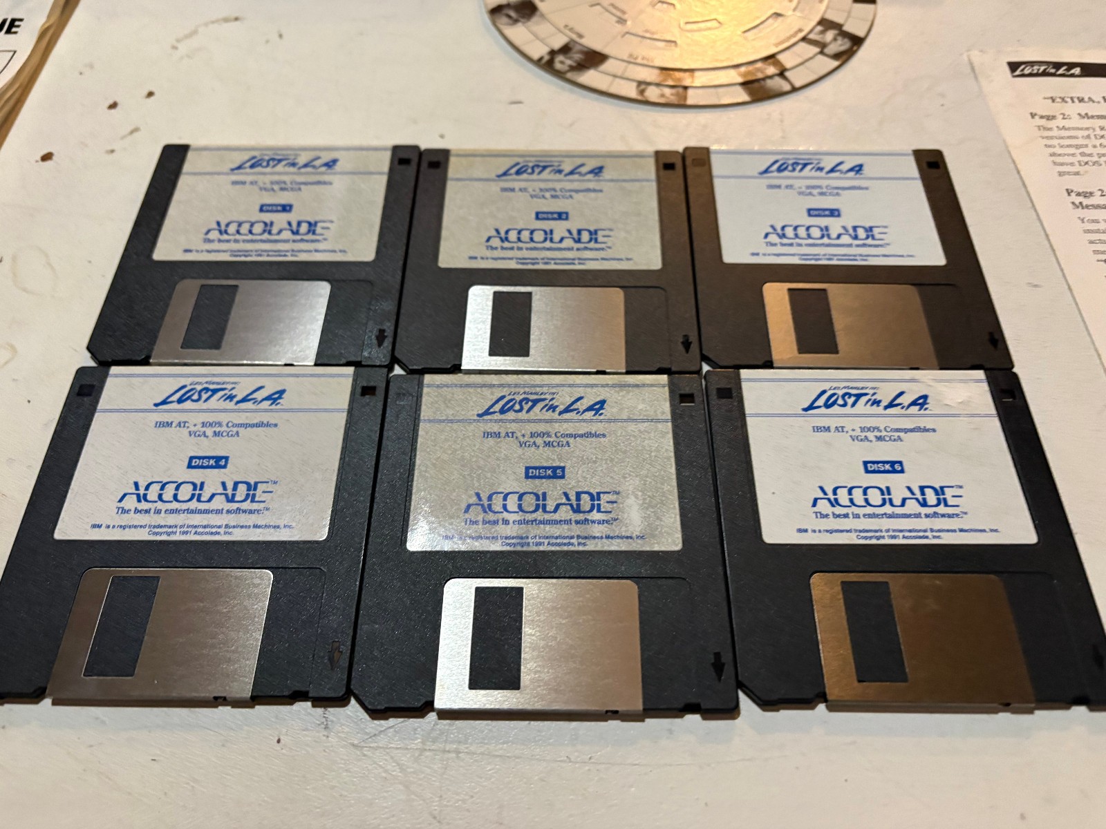 IBM PC Les Manley in: Lost in L.A. 3.5″ Game Big Box Accolade LA