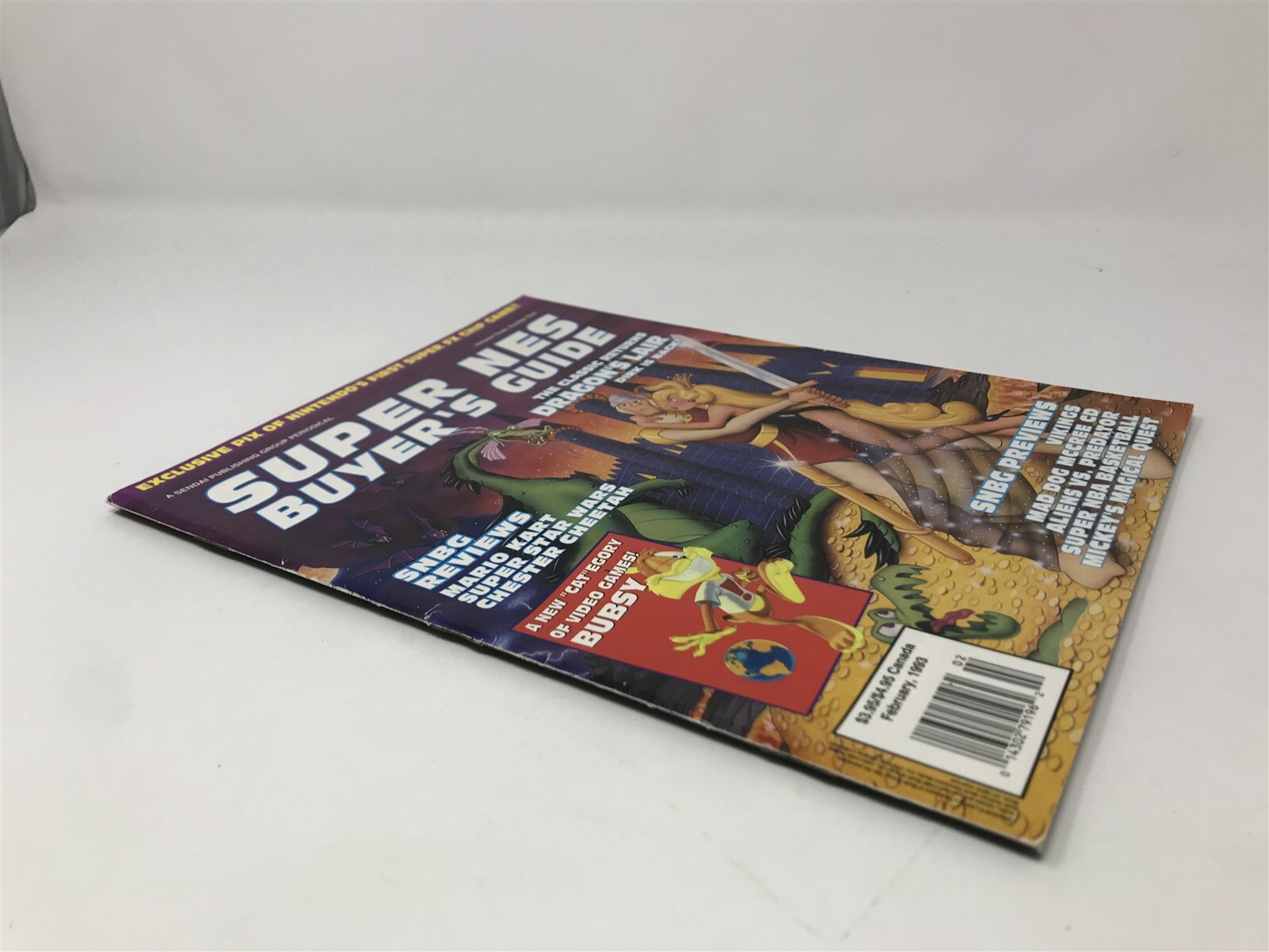 Super NES (Nintendo) Buyer’s Guide Video Games Feb. 1993 Magazine Dragon’s Lair