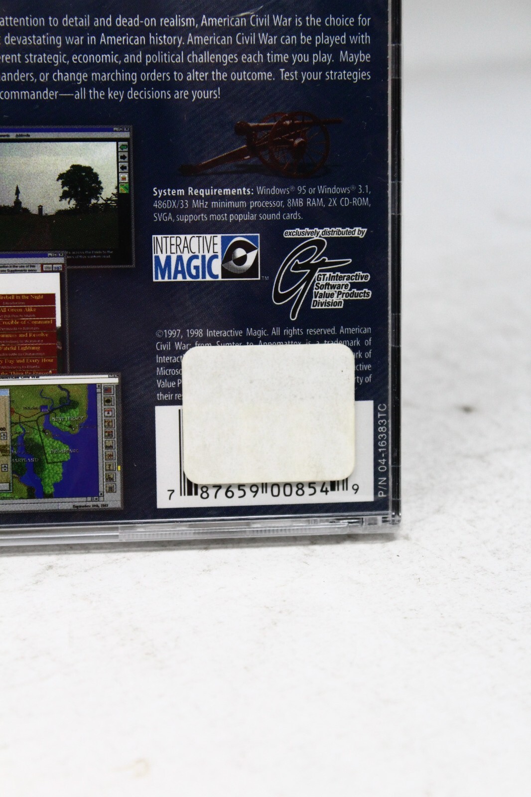 American Civil War From Sumter to Appomattox PC CD Rom Game Windows 95-NEW +