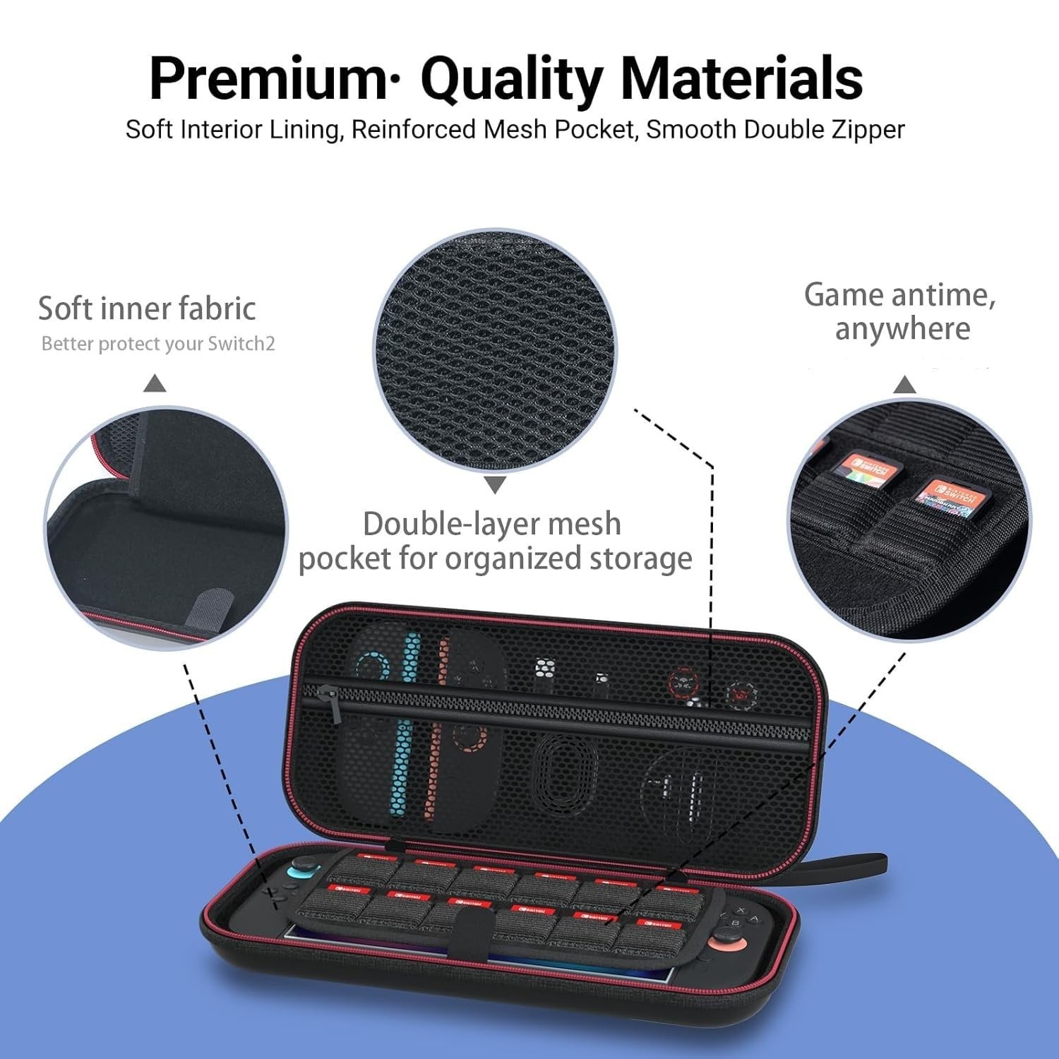 Nintendo Switch 2 Carry Case Screen Protector Travel Case Hard EVA Shell