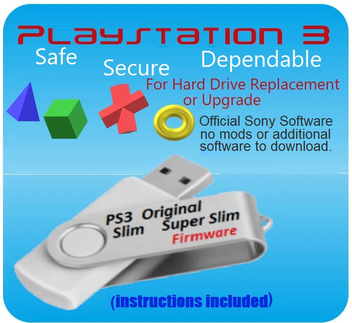 PS3 Internal Hard Drive 1TB USB OS Firmware Installation Drive